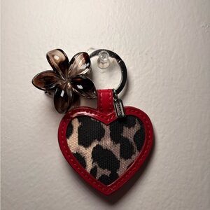Coach Vintage Leopard Heart Mirror Keychain